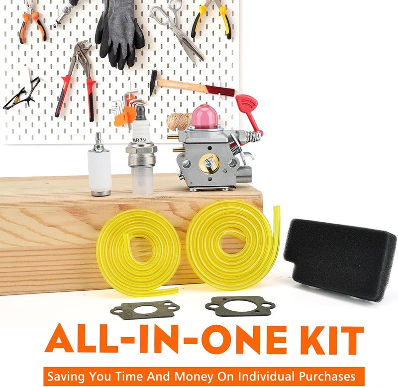 Hipa 545081855 Carburetor for Poulan Pro BVM200VS BVM200C Craftsman 25CC Leaf Blower Parts Walbro WT-875 WT-875A Carb with 545116801 Air Filter Tune-Up Kit - Image 4